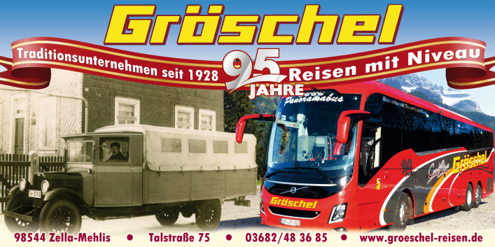 Banner 95.Jubiläum Gröschel Reisen