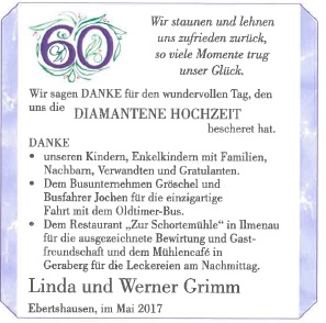 Diamantene Hochzeit Grimm 2017